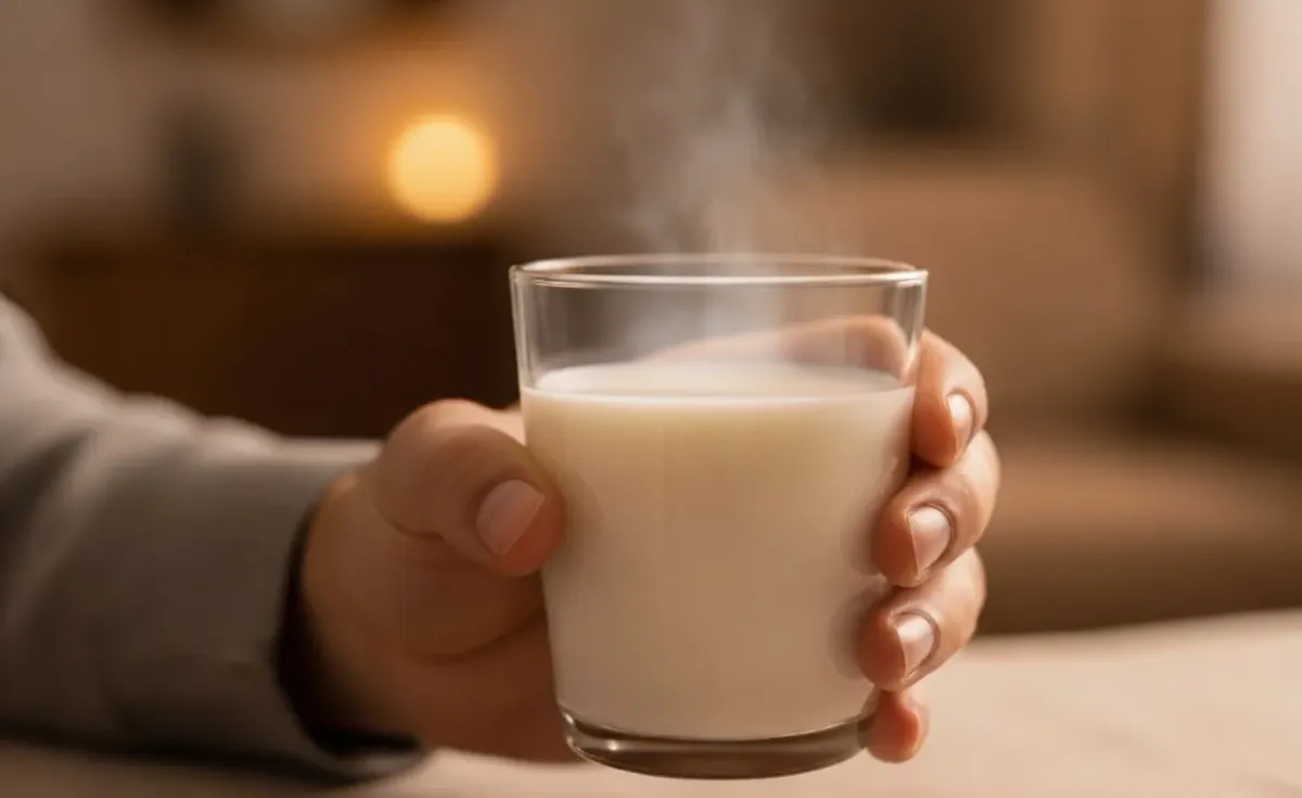 شیر گرم برای گلو درد