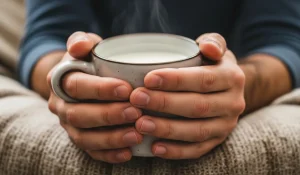 شیر گرم برای گلو درد