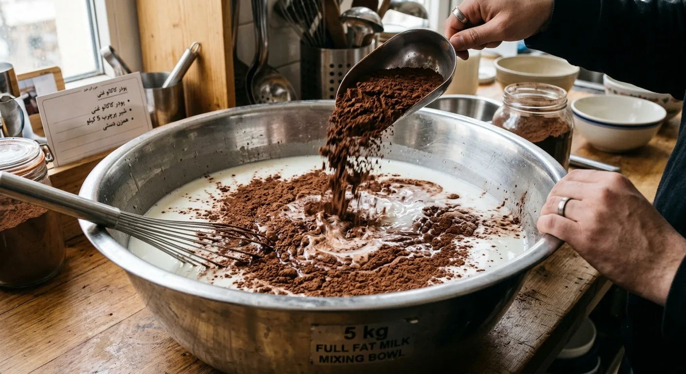 برای ۵ کیلو شیر چقدر کاکائو لازم است